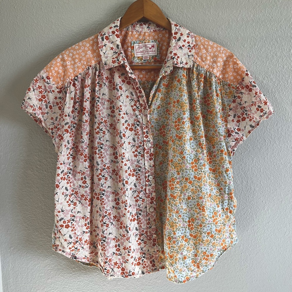 American Eagle oversized button down blouse